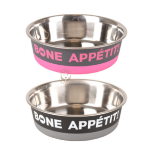 Gamelle en inox décor "Bone appetit"